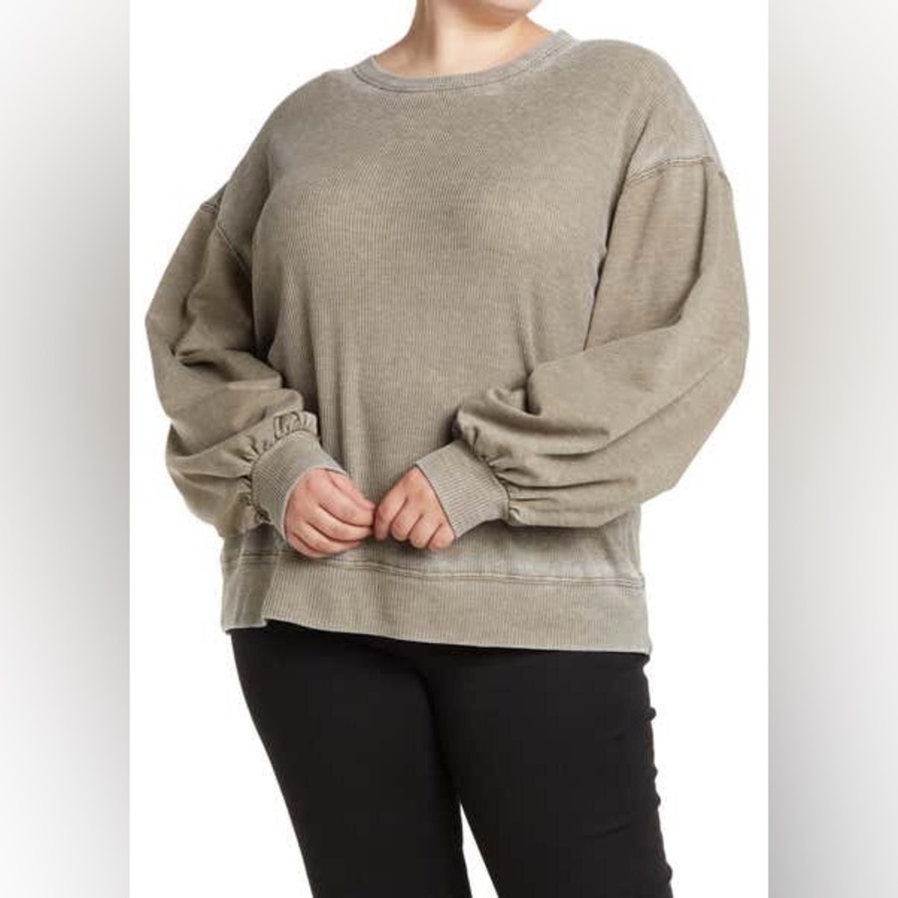 COMO VINTAGE French Terry Waffle Knit Pullover Sweatshirt